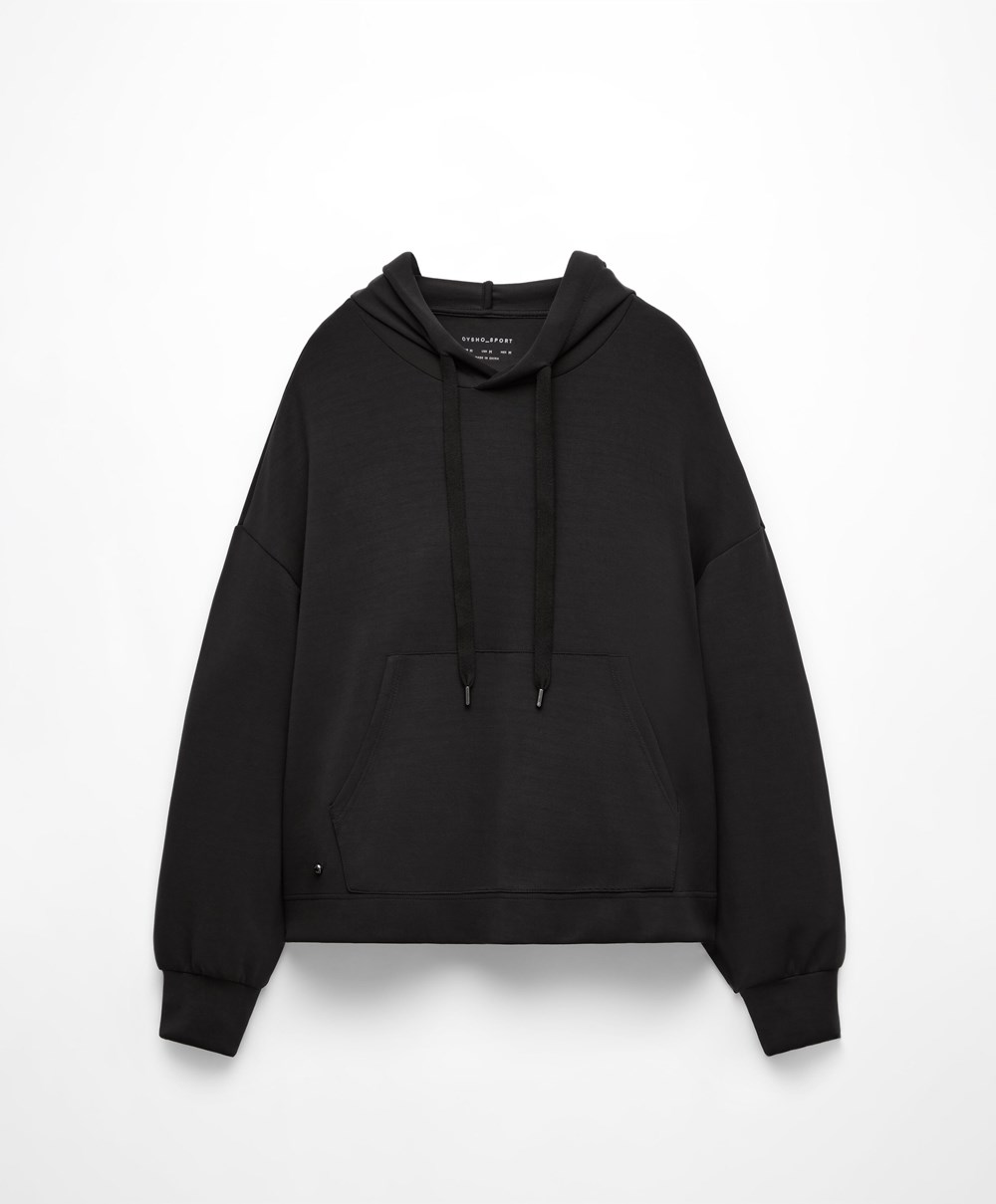 Oysho Soft Touch Modal Sweatshirt Fekete | GCZLYJ-167