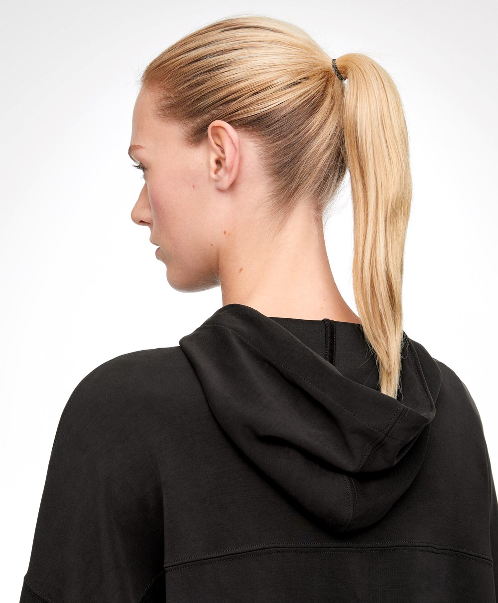 Oysho Soft Touch Modal Sweatshirt With Zip Fekete | CDHTKF-685