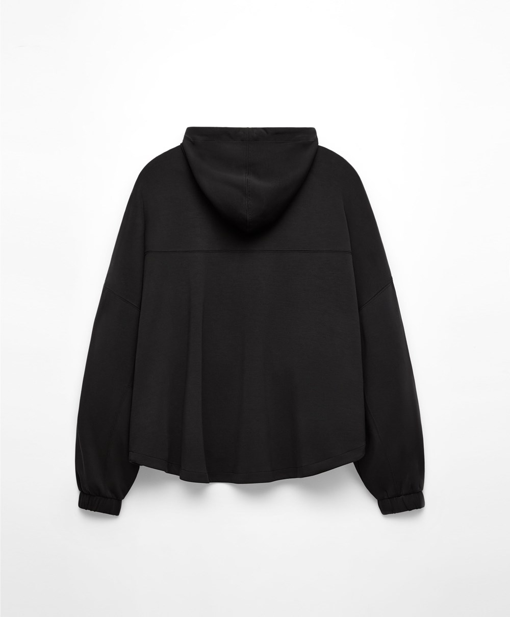 Oysho Soft Touch Modal Sweatshirt With Zip Fekete | CDHTKF-685