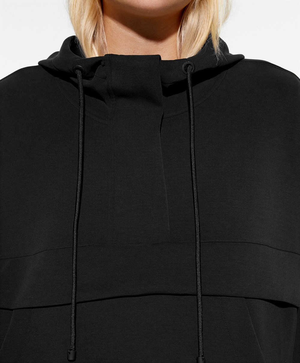 Oysho Soft Touch Modal Sweatshirt With Zip Fekete | NFSAWX-468