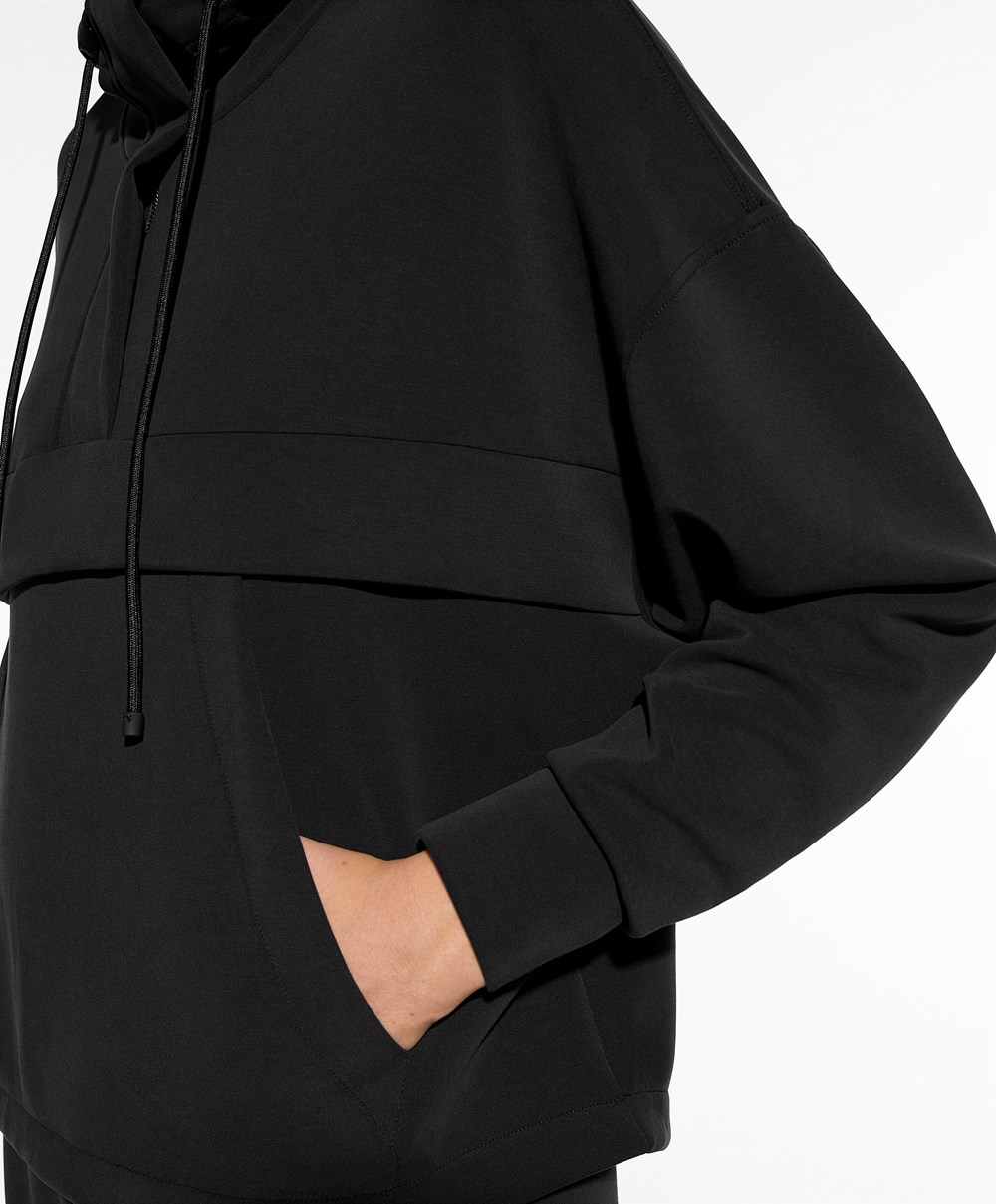 Oysho Soft Touch Modal Sweatshirt With Zip Fekete | NFSAWX-468