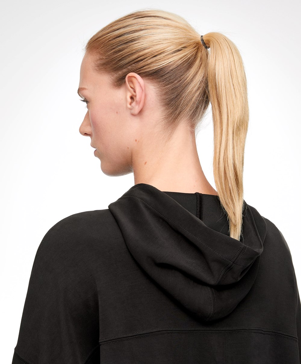 Oysho Soft Touch Modal Sweatshirt With Zip Fekete | PBSFGW-790