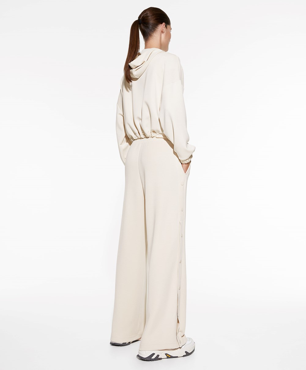 Oysho Soft Touch Modal Széles Cipő-leg Trousers With Buttons Stone | ISMABZ-708