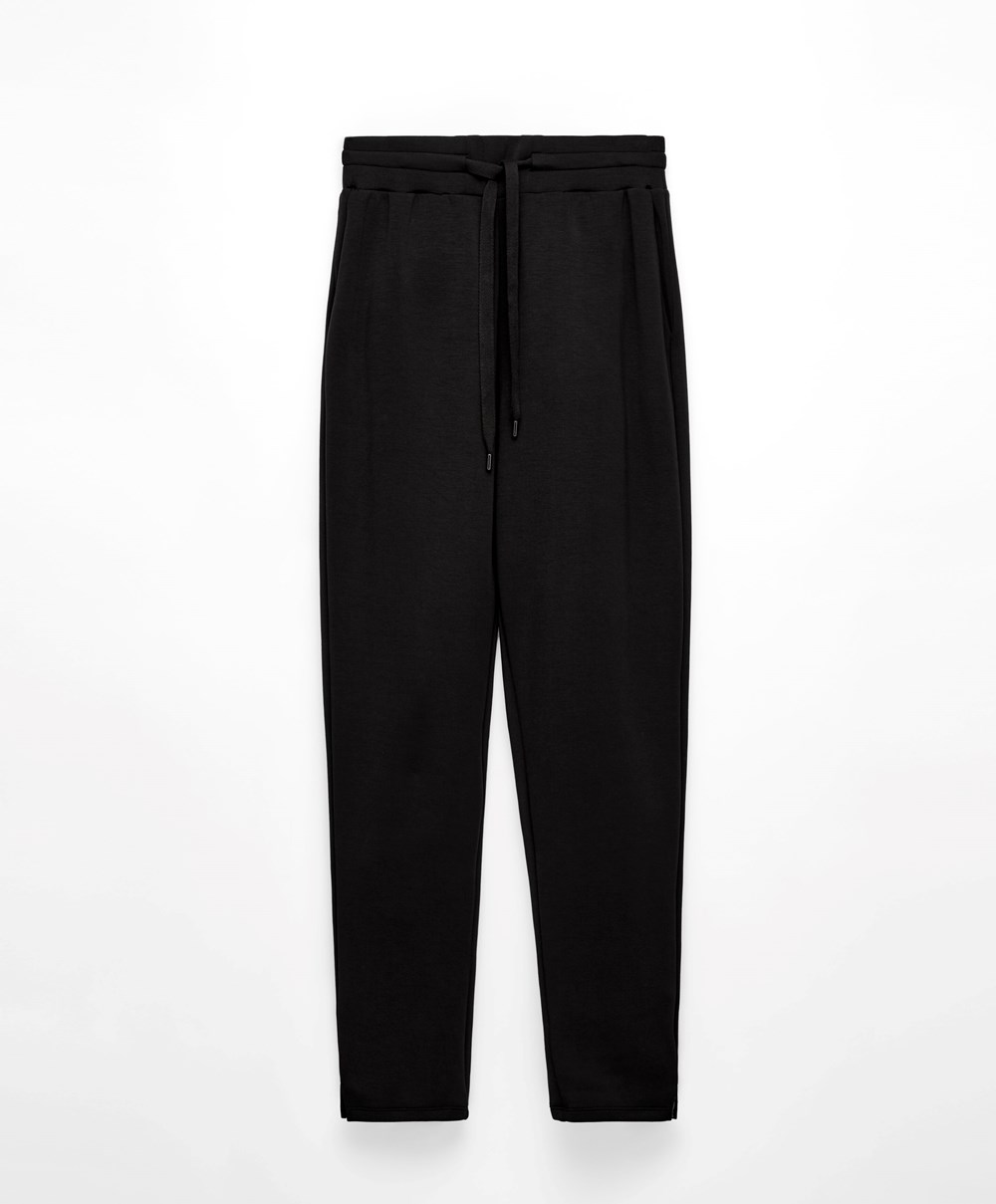 Oysho Soft Touch Modal Trousers Fekete | OJABGV-327