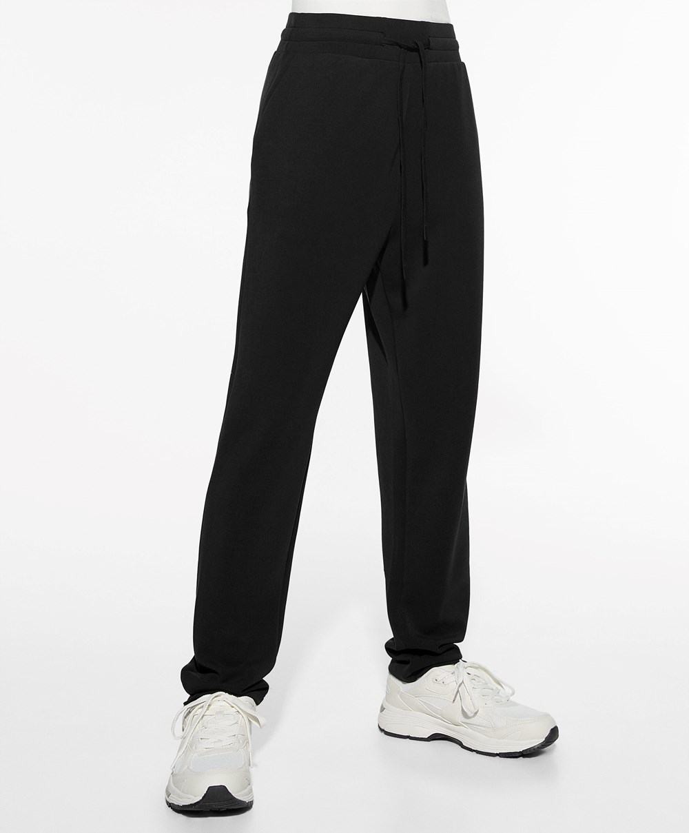 Oysho Soft Touch Modal Trousers Fekete | OJABGV-327