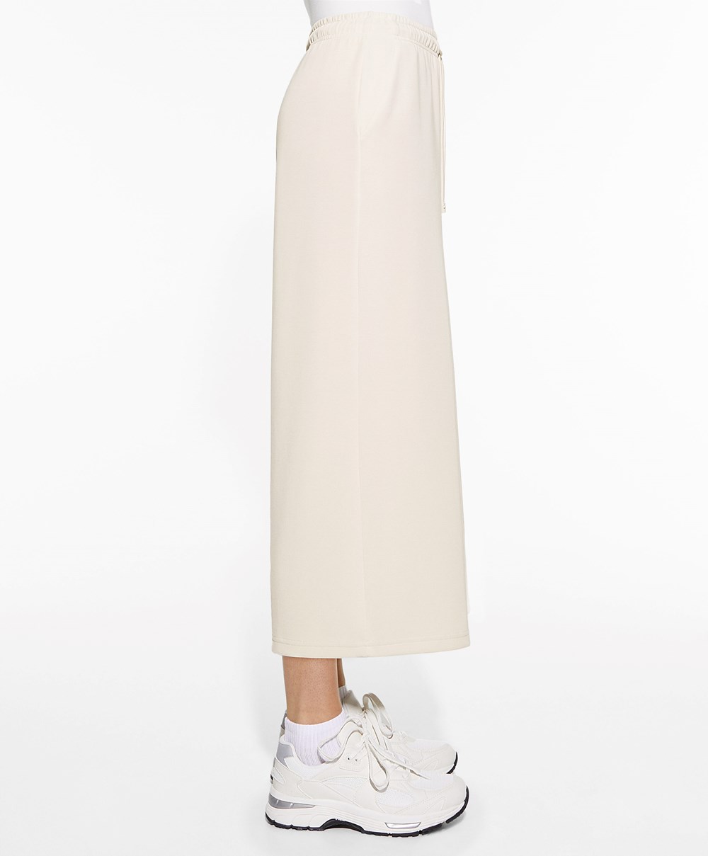 Oysho Soft-touch Modal Cropped Széles Cipő-leg Trousers Stone | LVUDBP-621