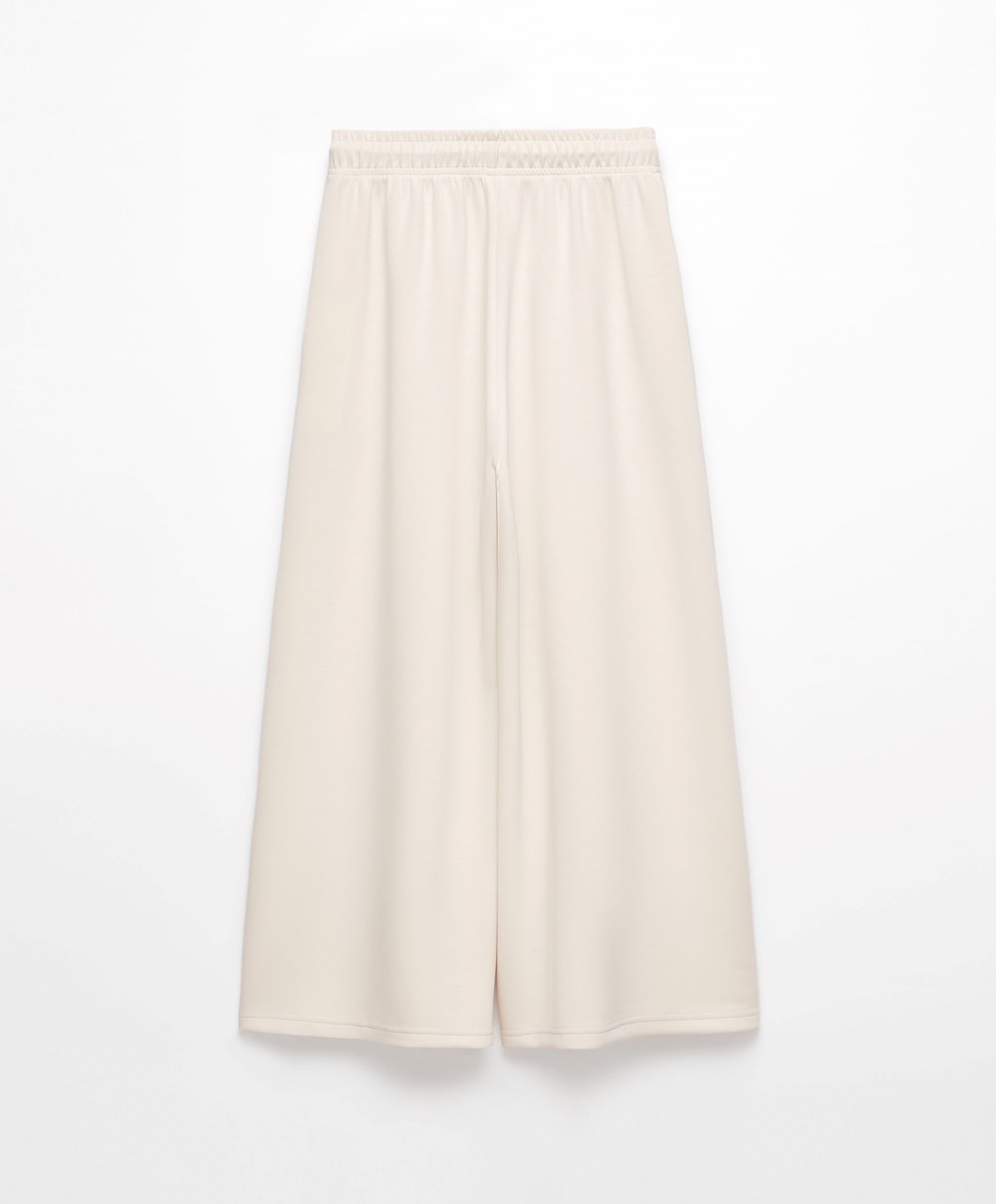 Oysho Soft-touch Modal Cropped Széles Cipő-leg Trousers Stone | OGLETA-645