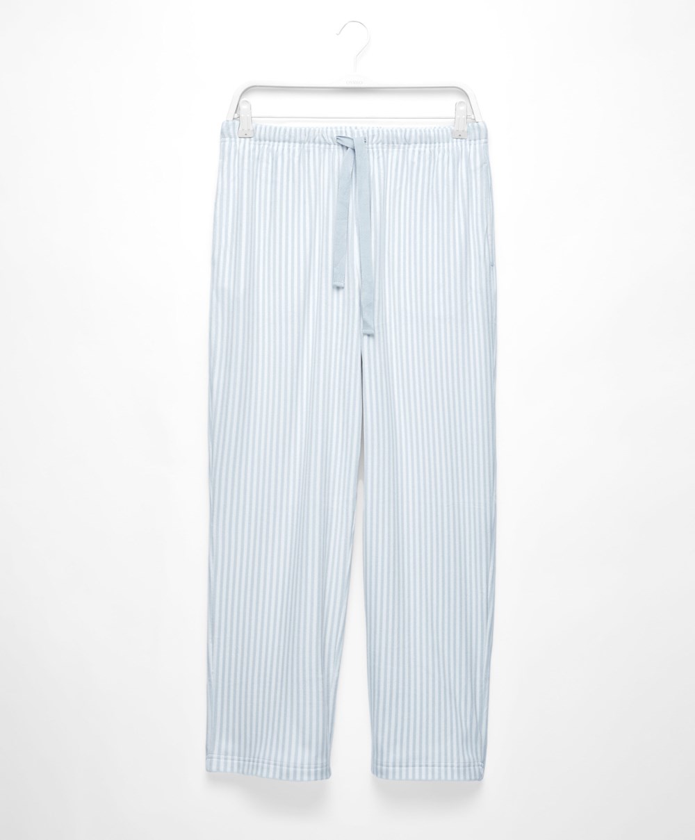 Oysho Stripe Velour Trousers Kék | VDJMRU-739