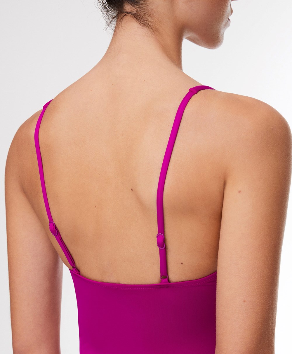 Oysho Sweetheart Neckline Swimsuit Bougainvillea | WVPUGO-456