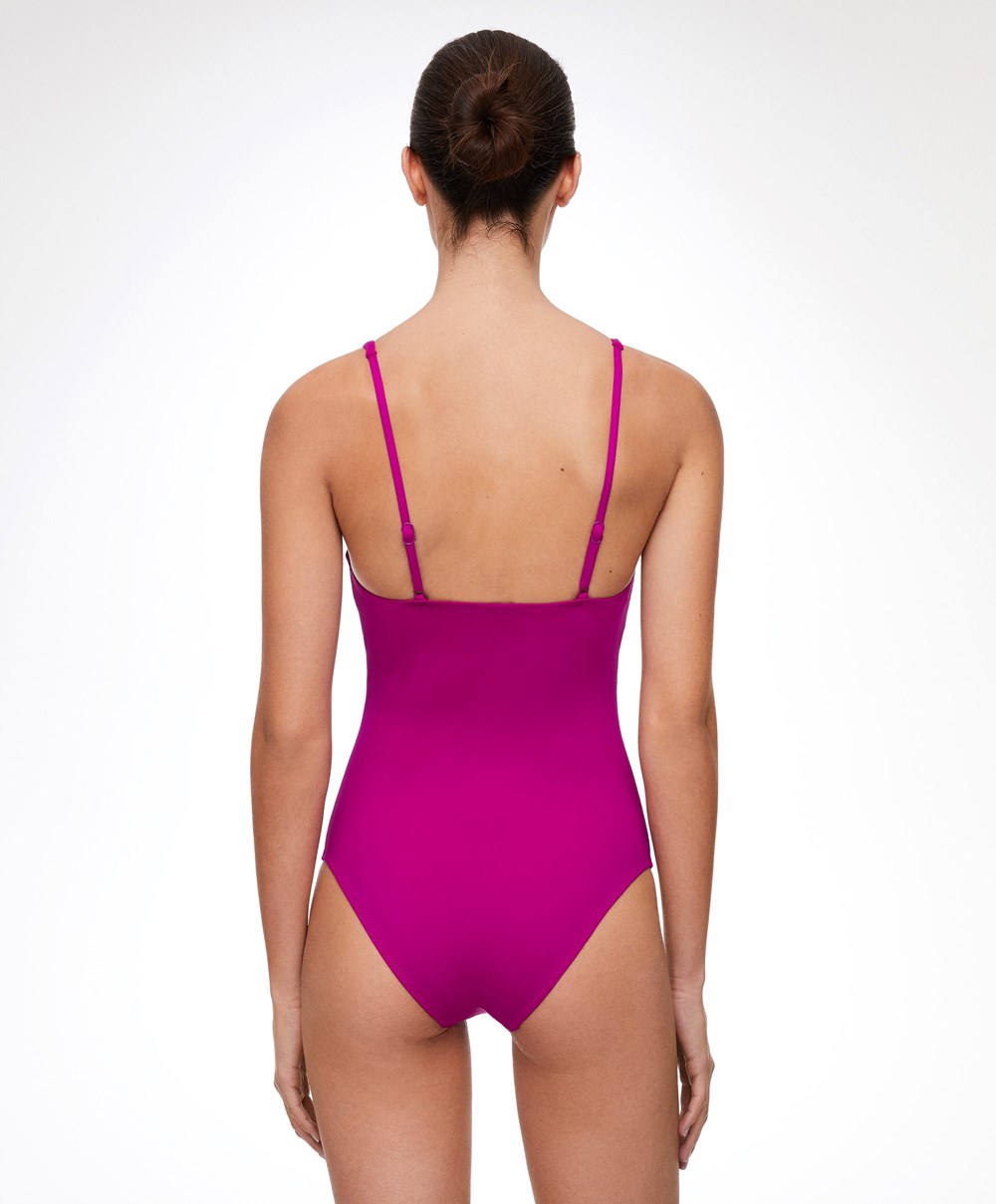 Oysho Sweetheart Neckline Swimsuit Bougainvillea | WVPUGO-456