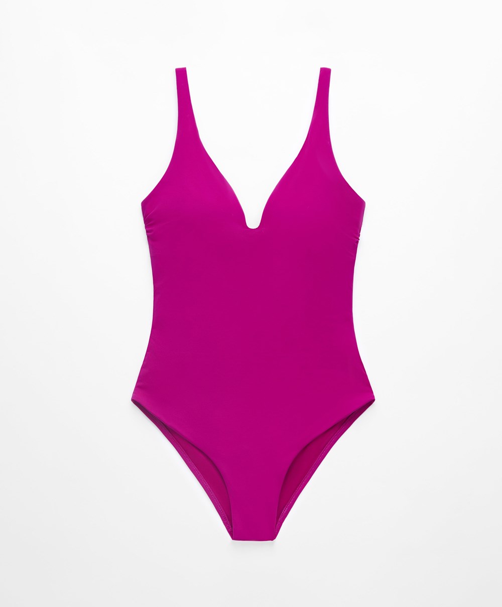 Oysho Sweetheart Neckline Swimsuit Bougainvillea | WVPUGO-456