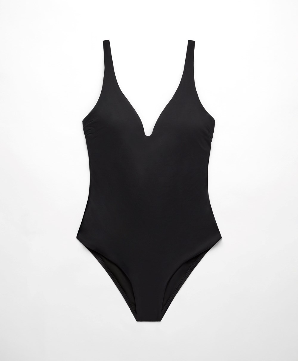 Oysho Sweetheart Neckline Swimsuit Fekete | JIFRSE-304