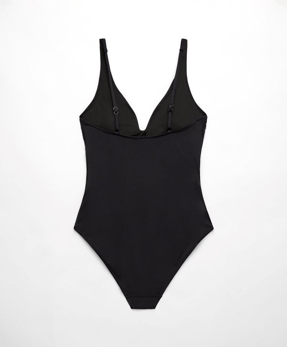 Oysho Sweetheart Neckline Swimsuit Fekete | JIFRSE-304