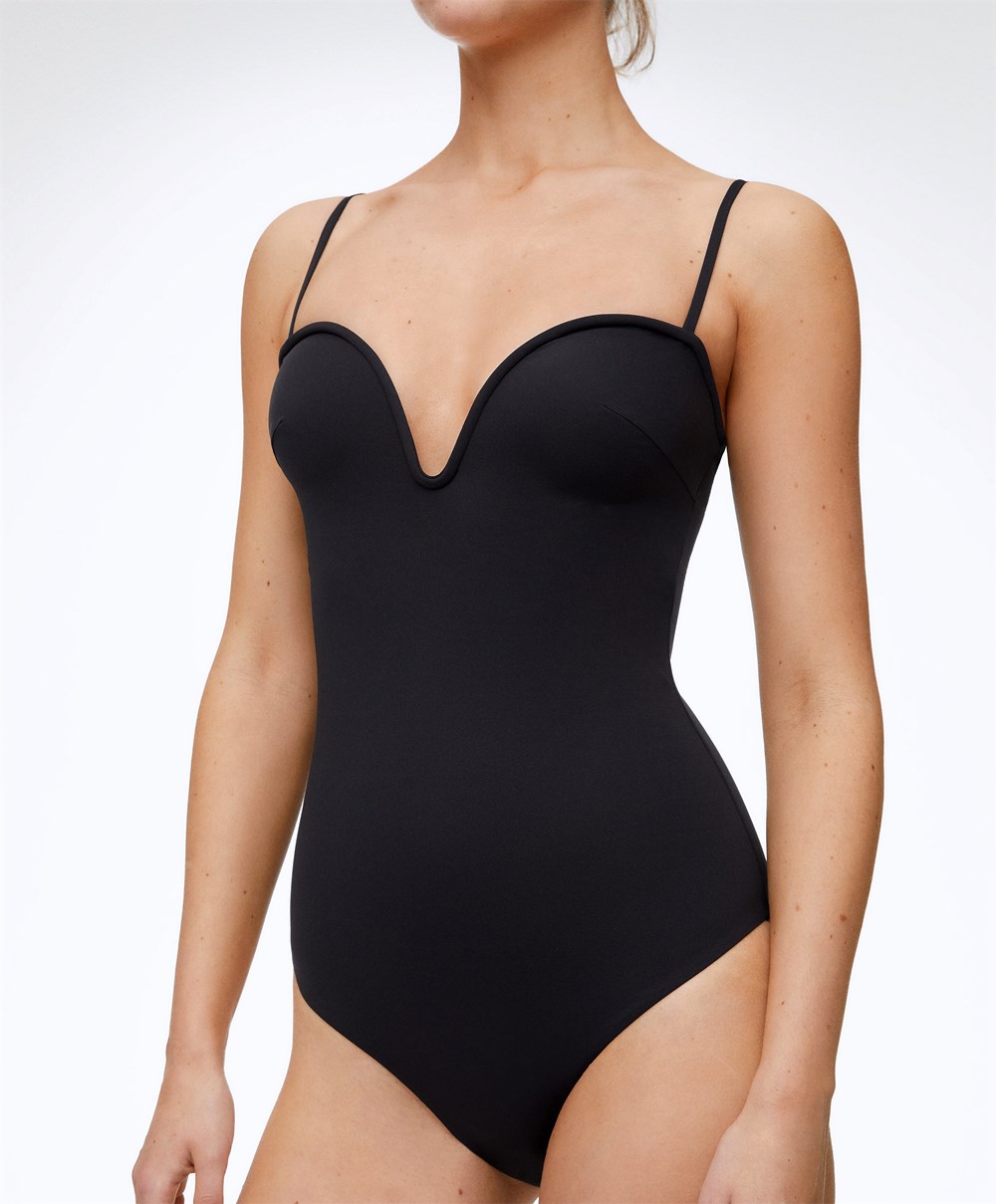 Oysho Sweetheart Neckline Swimsuit Fekete | LCUGTK-236