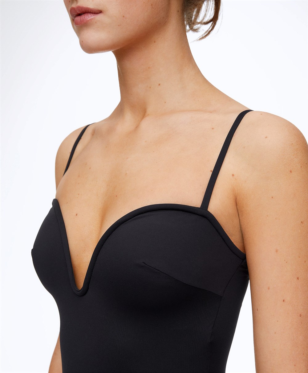 Oysho Sweetheart Neckline Swimsuit Fekete | LCUGTK-236