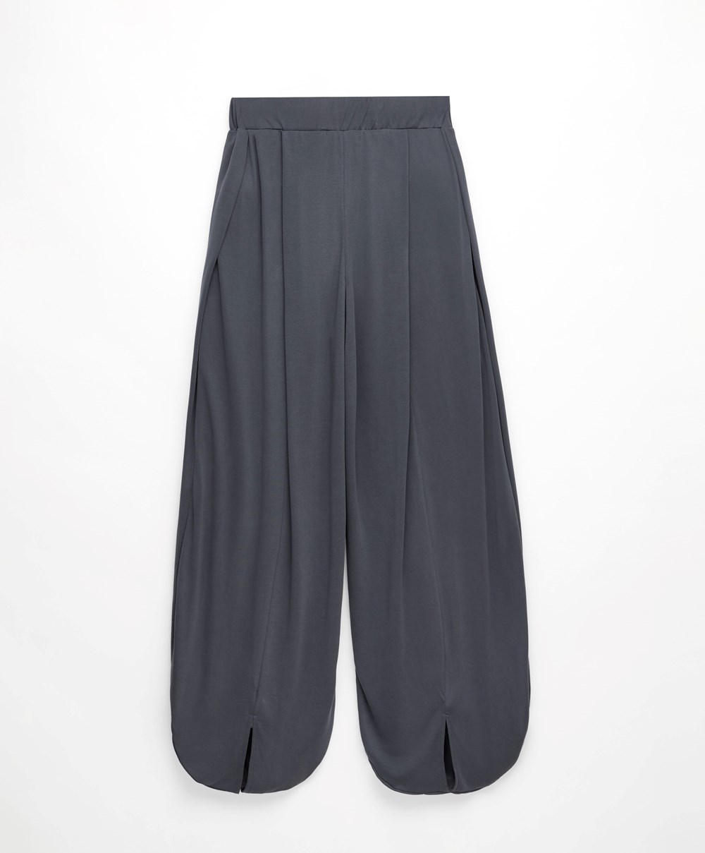 Oysho Széles Cipő-leg Draped Modal Trousers Anthracite | CXPTLJ-289