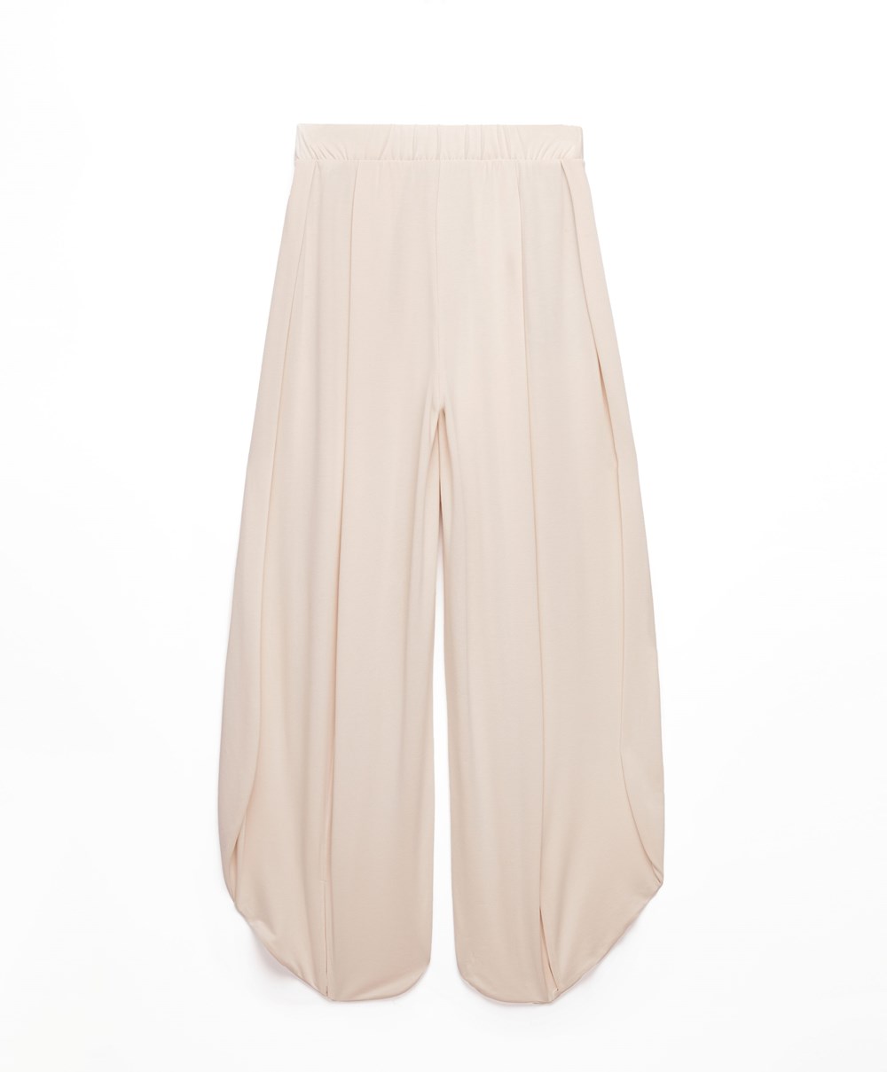 Oysho Széles Cipő-leg Draped Modal Trousers Stone | UKVPAG-716