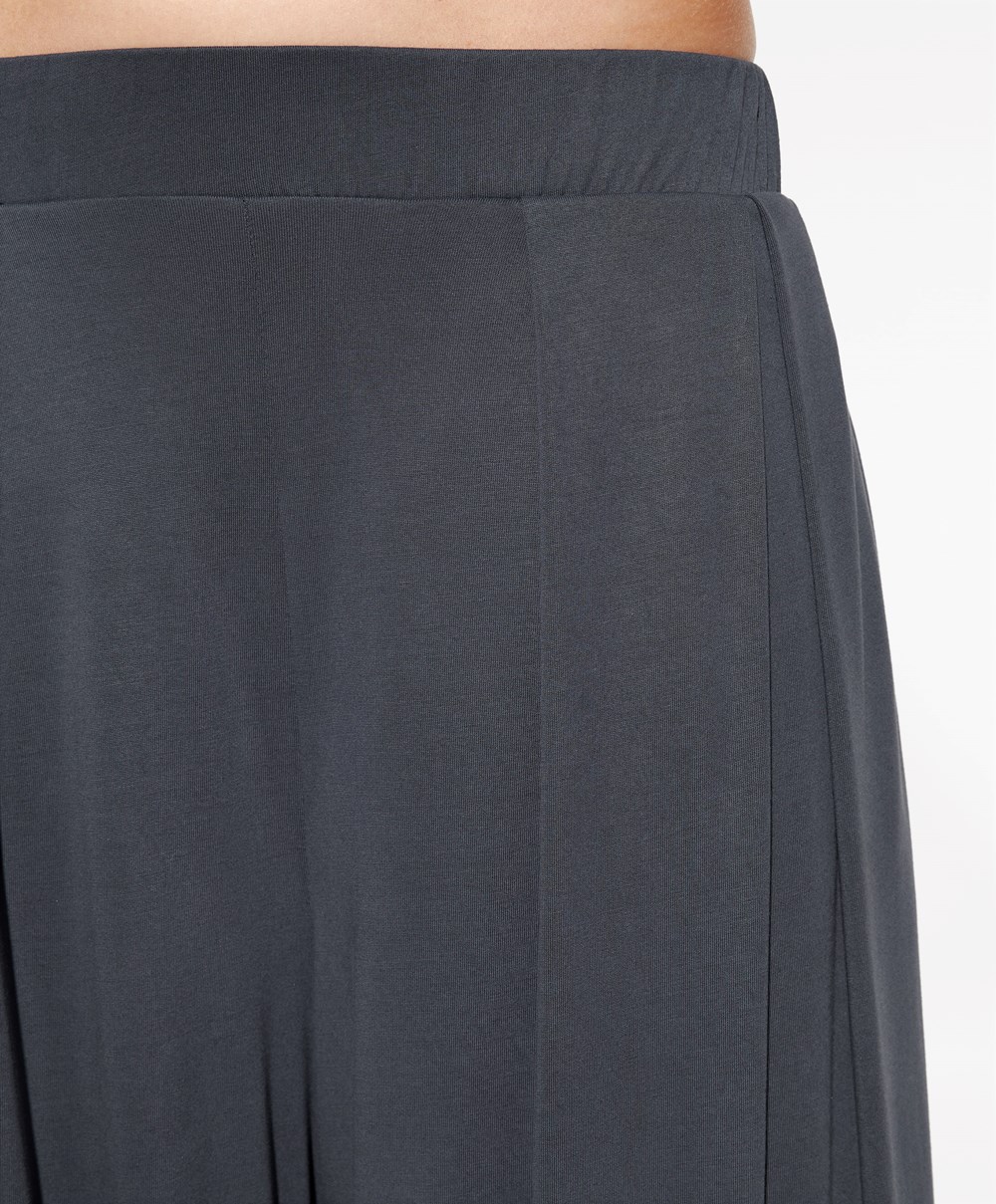 Oysho Széles Cipő-leg Draped Modal Trousers Anthracite | XPVMDQ-843