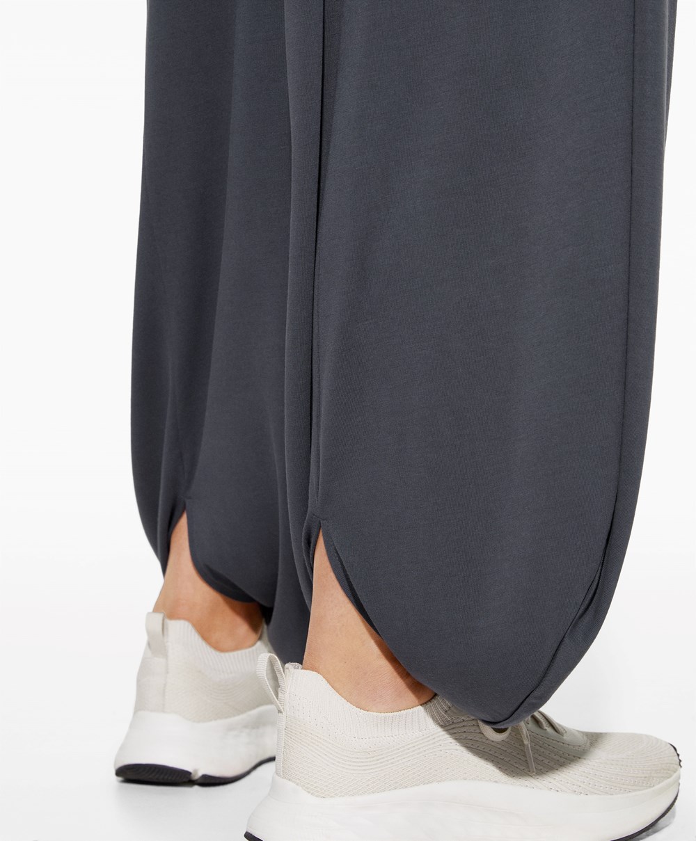 Oysho Széles Cipő-leg Draped Modal Trousers Anthracite | XPVMDQ-843