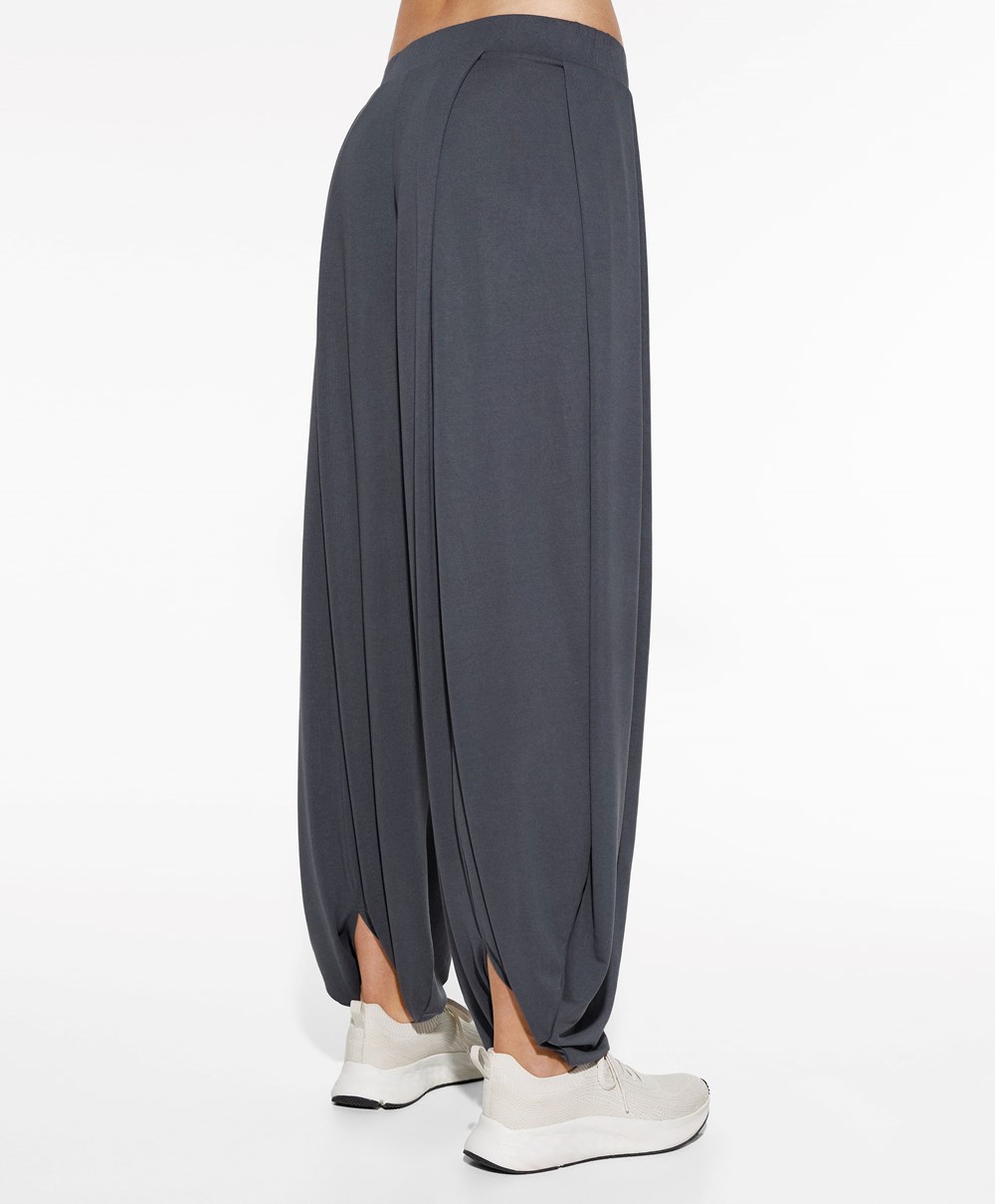 Oysho Széles Cipő-leg Draped Modal Trousers Anthracite | XPVMDQ-843