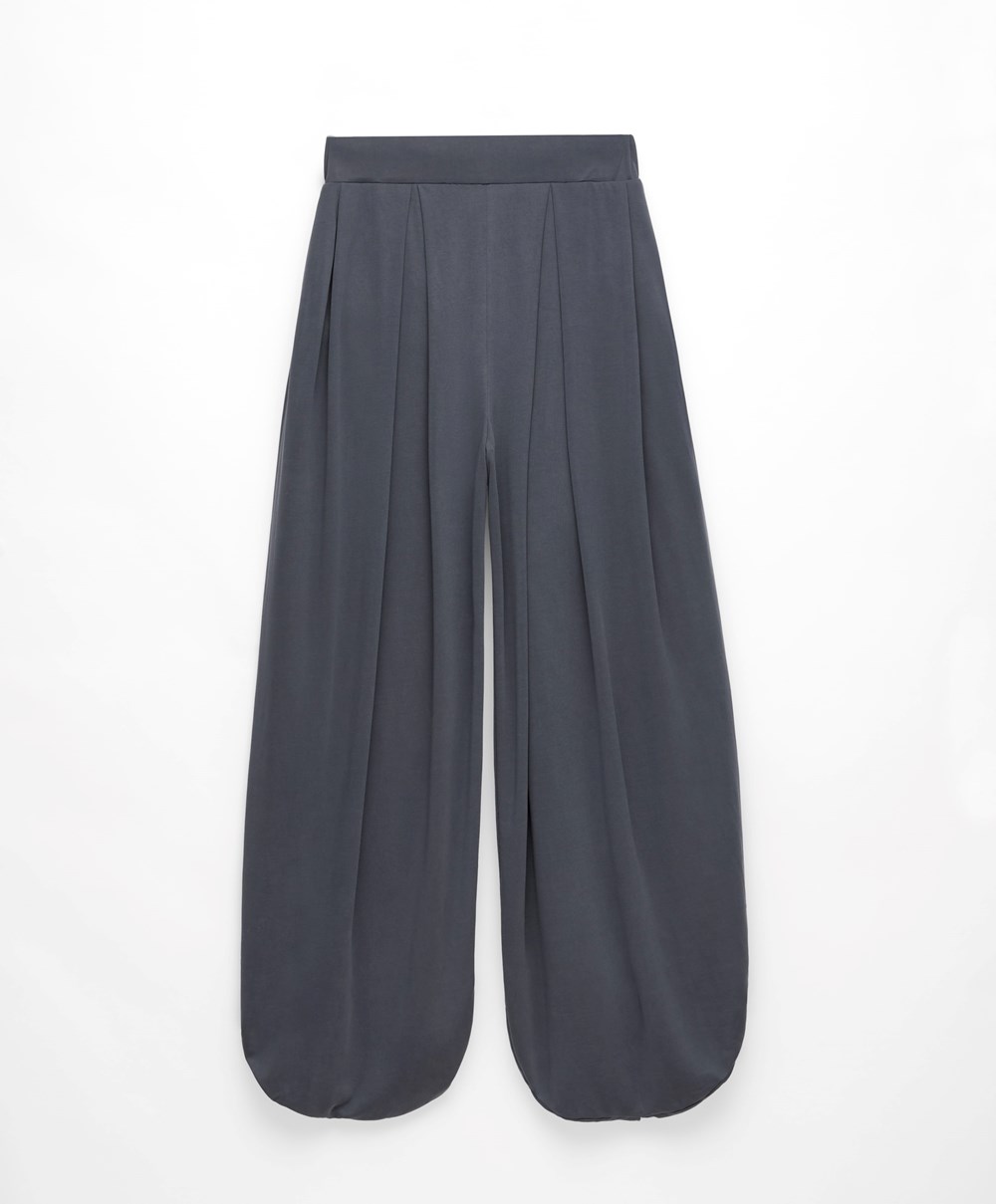 Oysho Széles Cipő-leg Draped Modal Trousers Anthracite | XPVMDQ-843