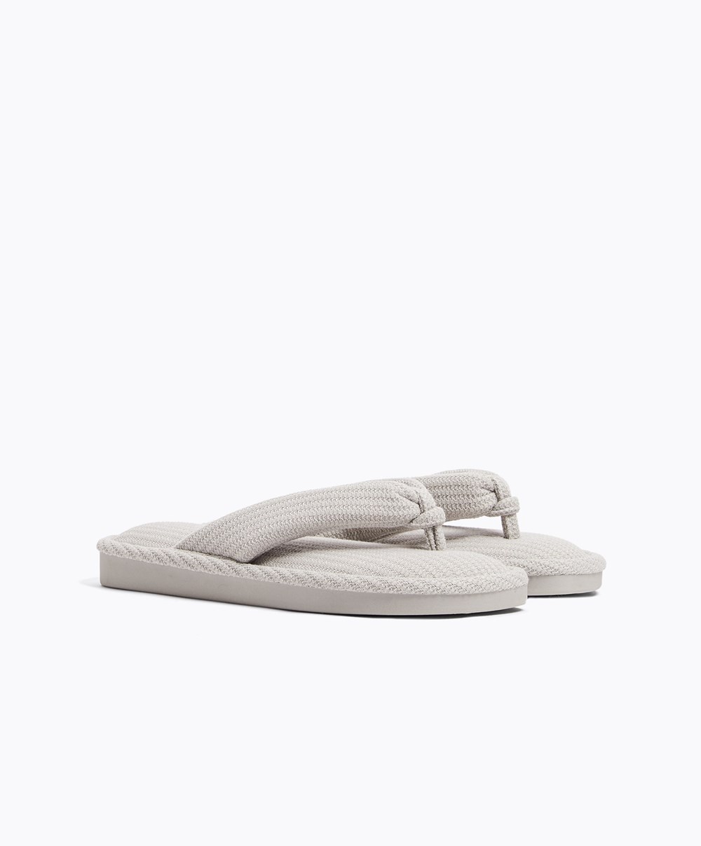 Oysho Texture Tanga Sandals Szürke | AQJRIS-061