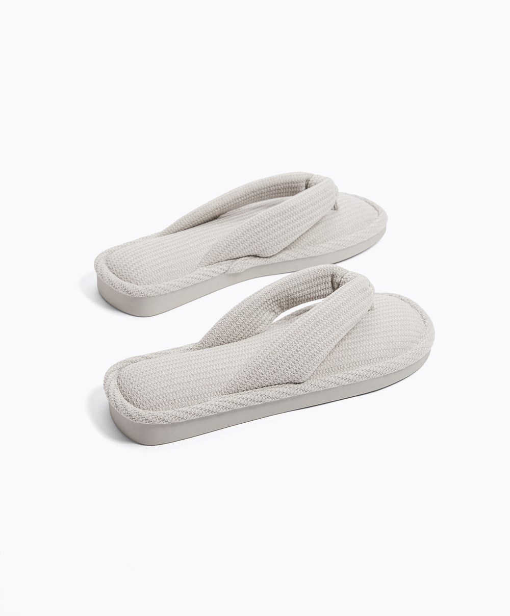 Oysho Texture Tanga Sandals Szürke | AQJRIS-061