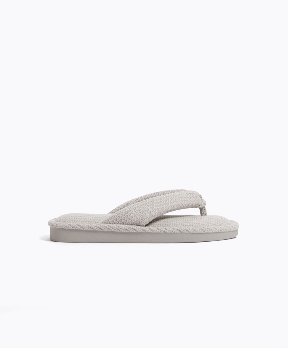 Oysho Texture Tanga Sandals Szürke | AQJRIS-061