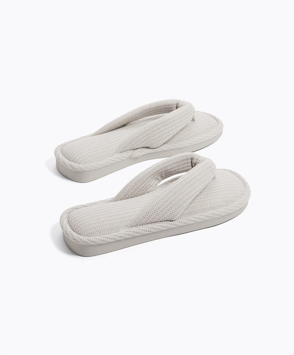 Oysho Texture Tanga Sandals Szürke | EFYUMZ-251