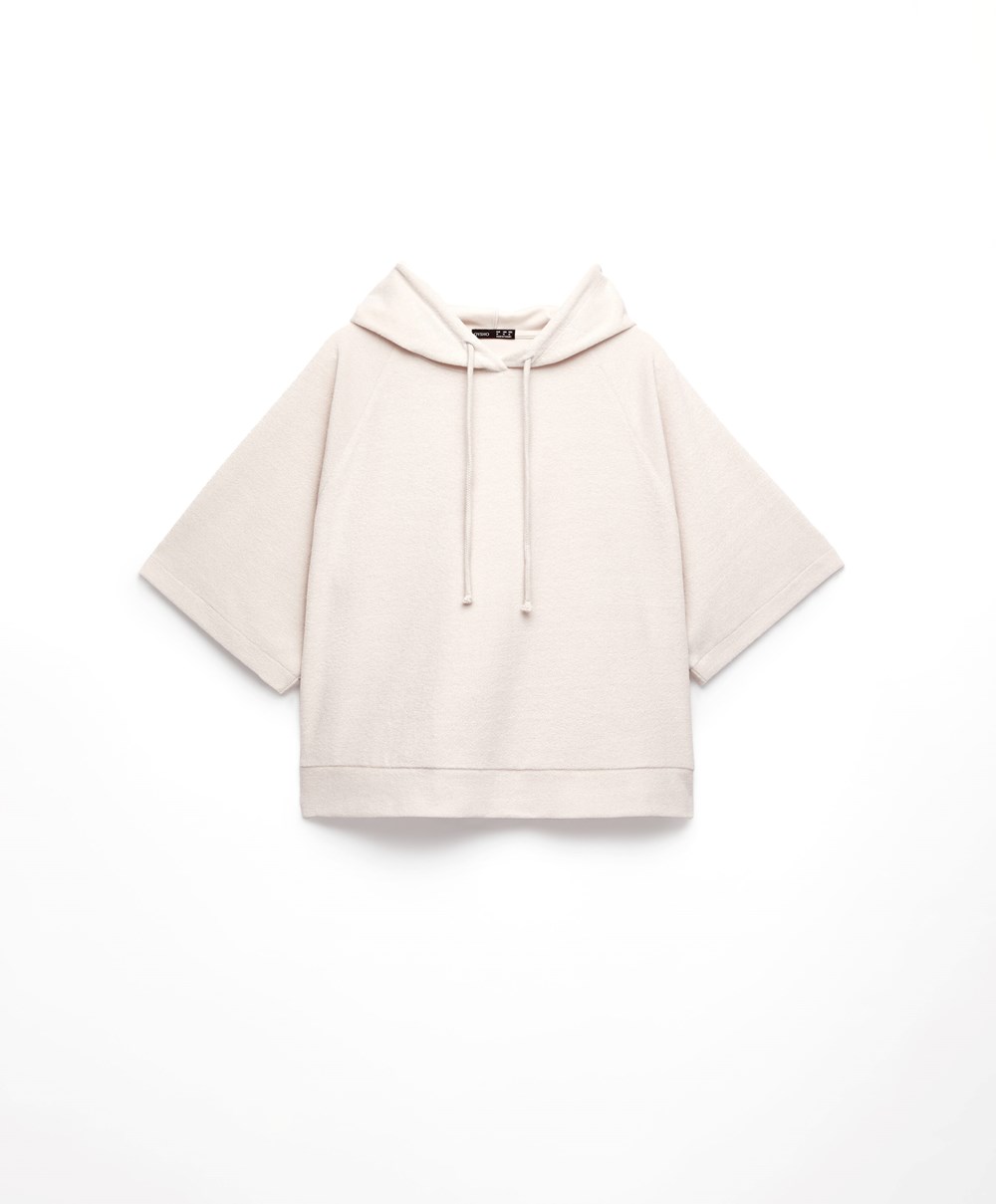 Oysho Towel-effect Csuklyás Sweatshirt Stone | TVUMOB-783