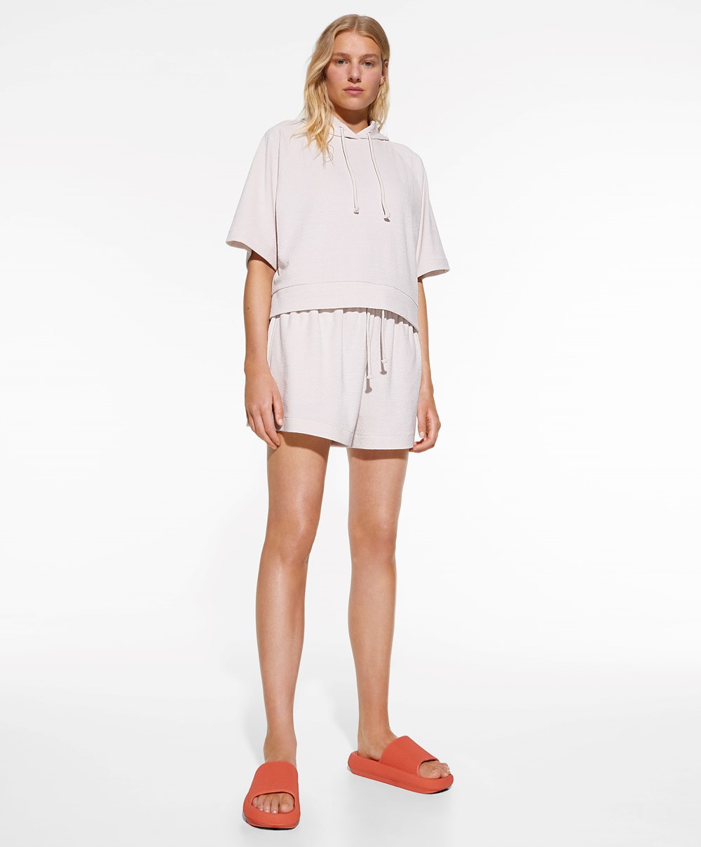 Oysho Towel-effect Shorts Stone | HZGBOD-605