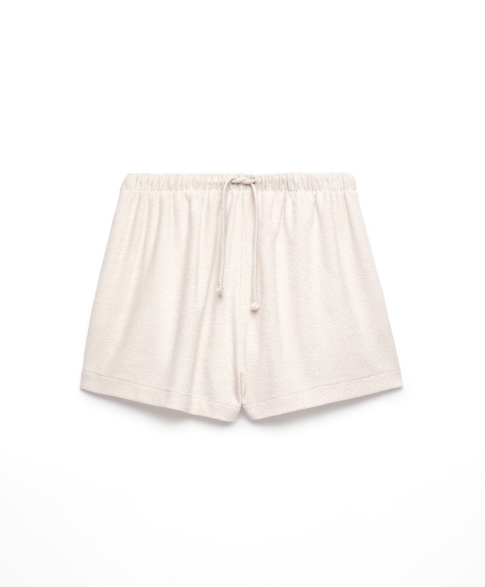 Oysho Towel-effect Shorts Stone | HZGBOD-605