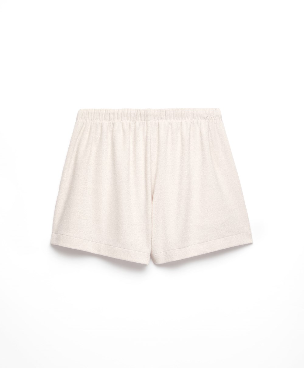 Oysho Towel-effect Shorts Stone | JKOBXV-614