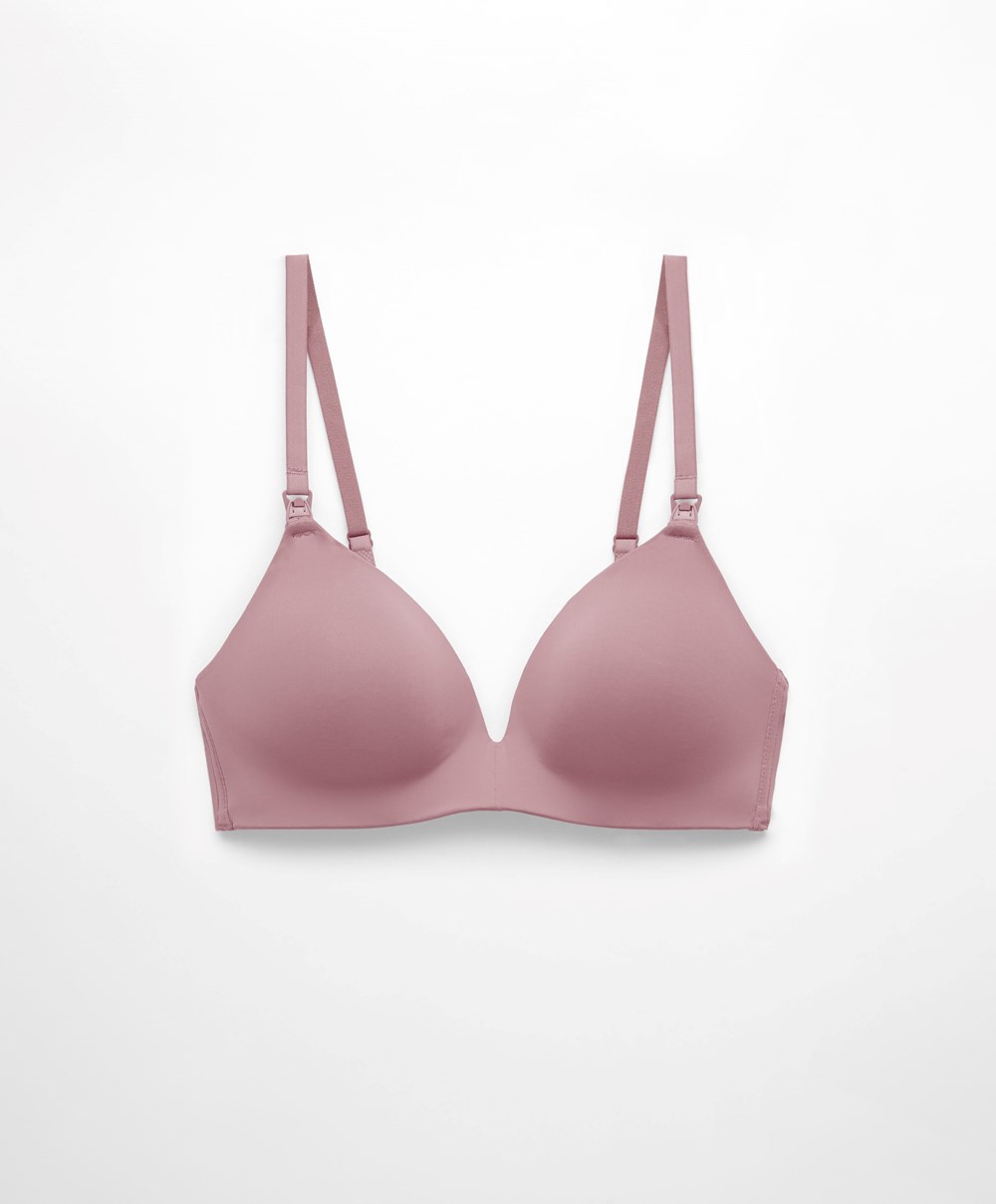 Oysho Triangle Nursing Bra Soft Mauve | RKFAYS-195