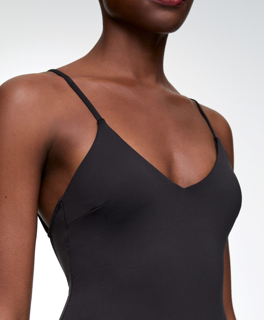 Oysho Triangle Swimsuit Fekete | VLJAQN-402