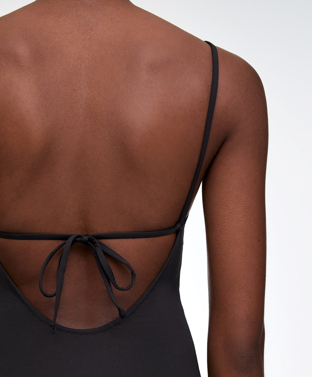 Oysho Triangle Swimsuit Fekete | VLJAQN-402