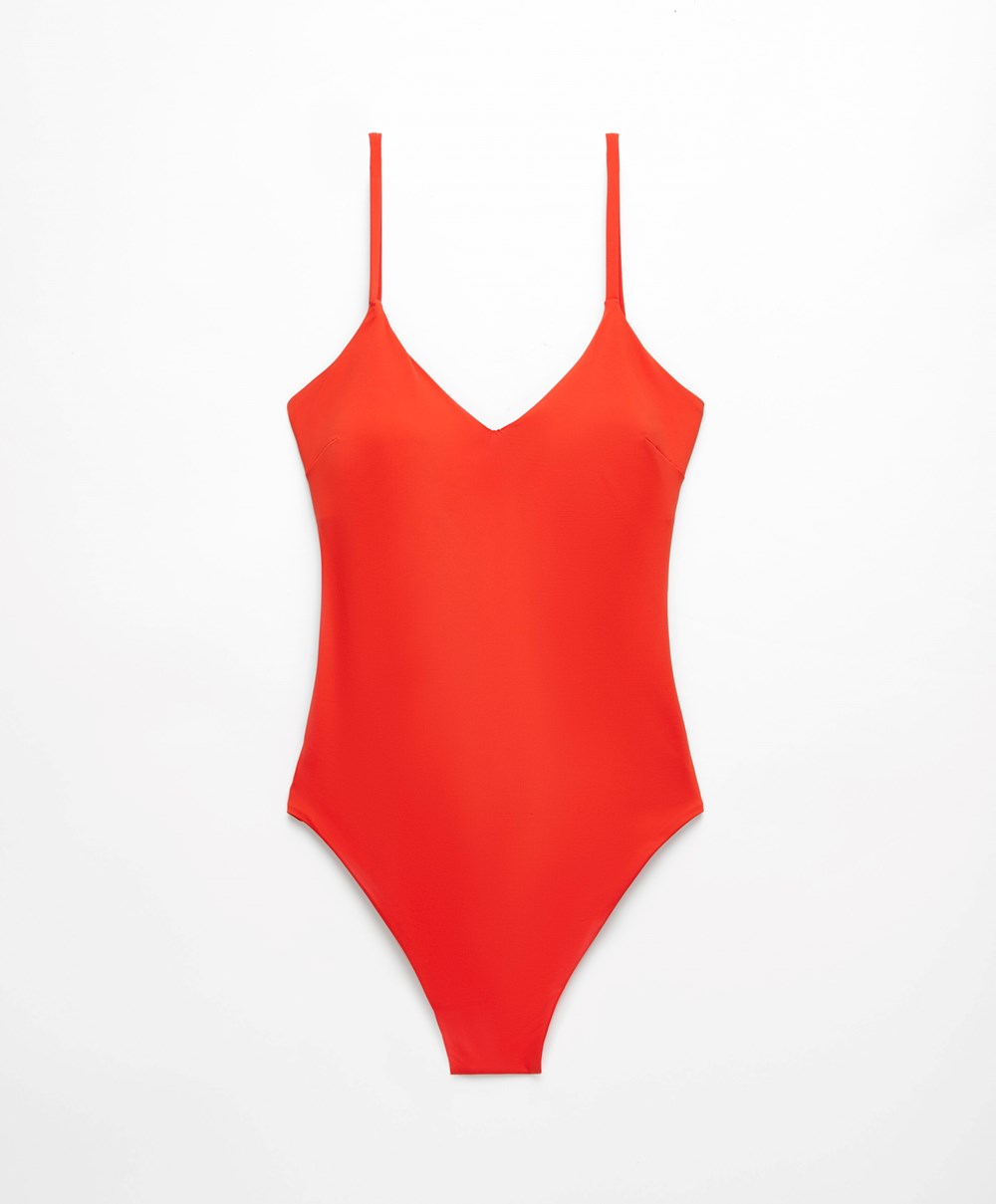 Oysho Triangle Swimsuit Narancssárga | CBVRZI-691