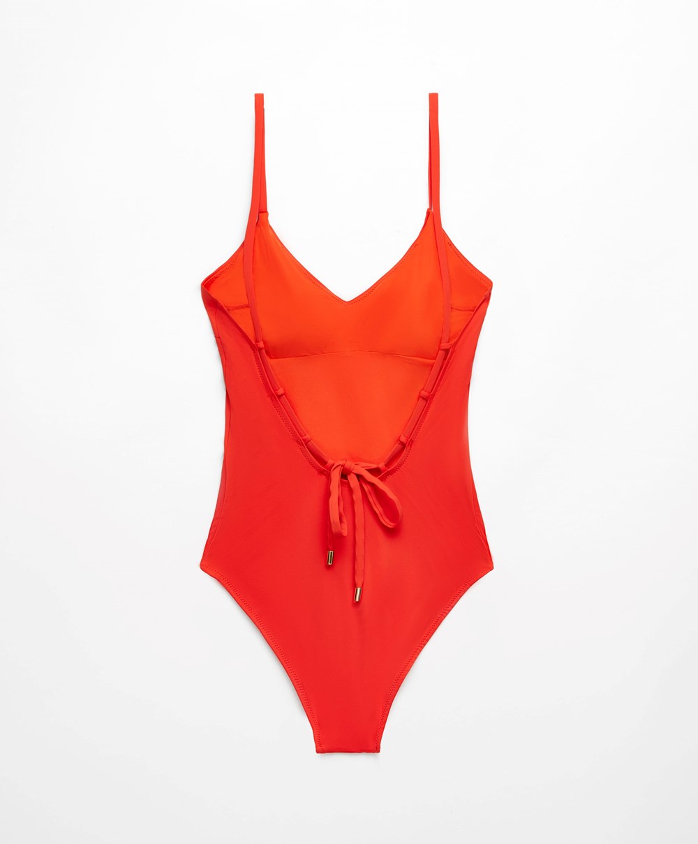 Oysho Triangle Swimsuit Narancssárga | CBVRZI-691