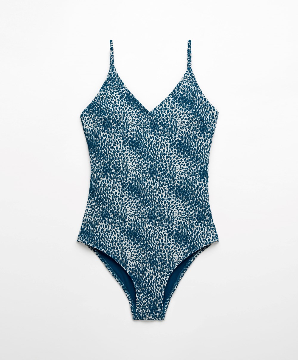 Oysho Triangle Swimsuit Ocean | YZEOJM-109