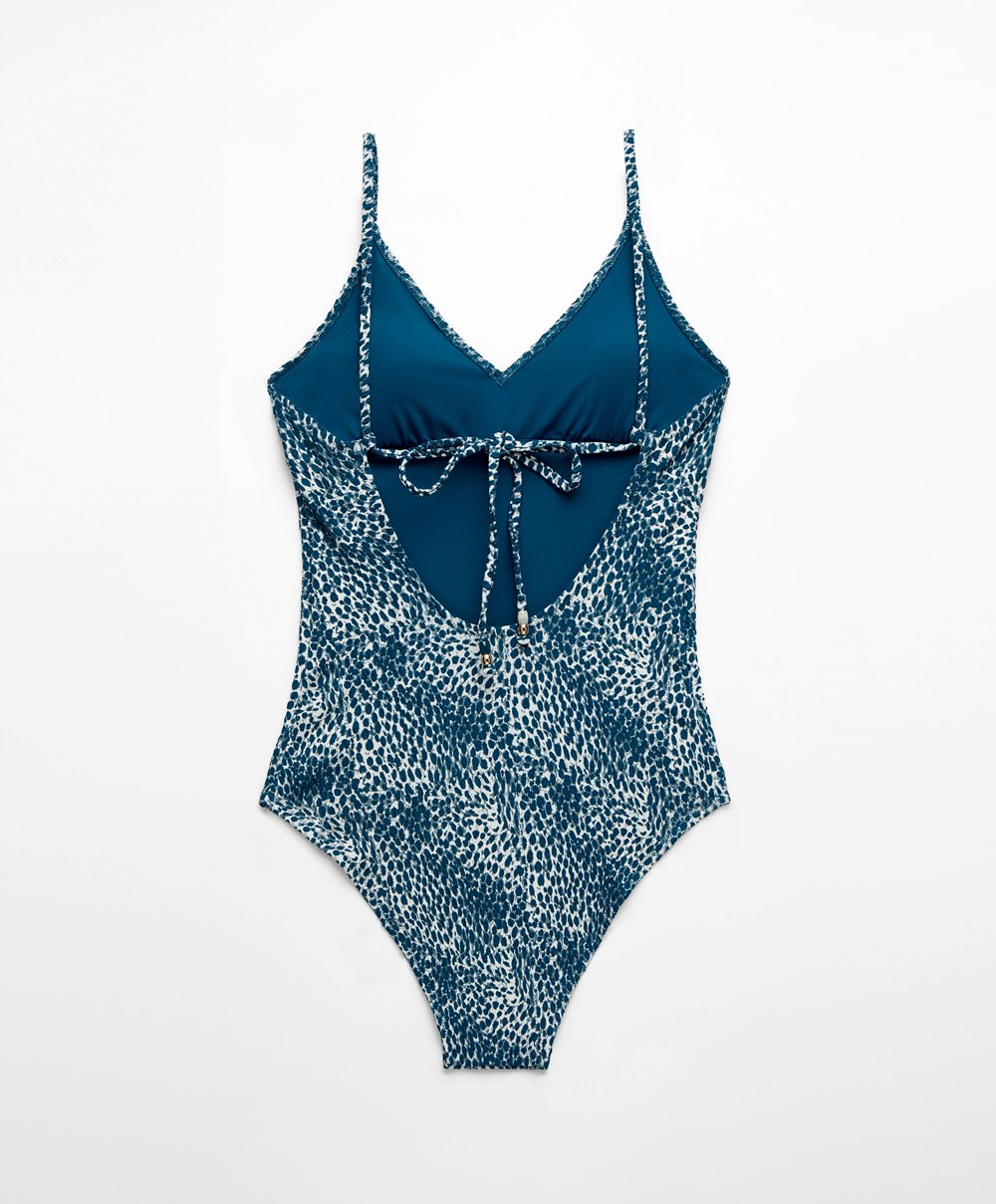 Oysho Triangle Swimsuit Ocean | YZEOJM-109