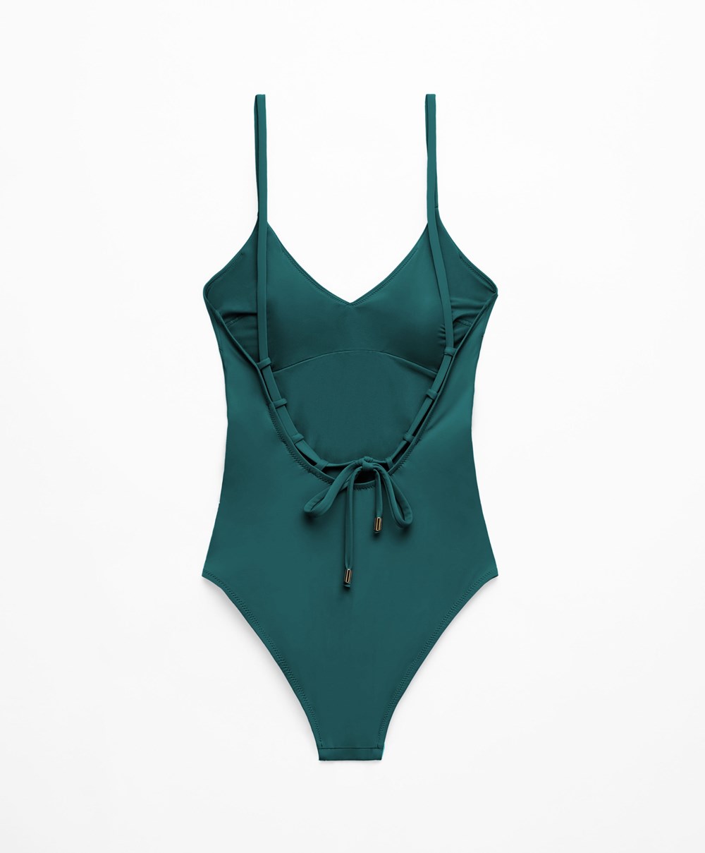 Oysho Triangle Swimsuit Zöld | JTRWGU-247