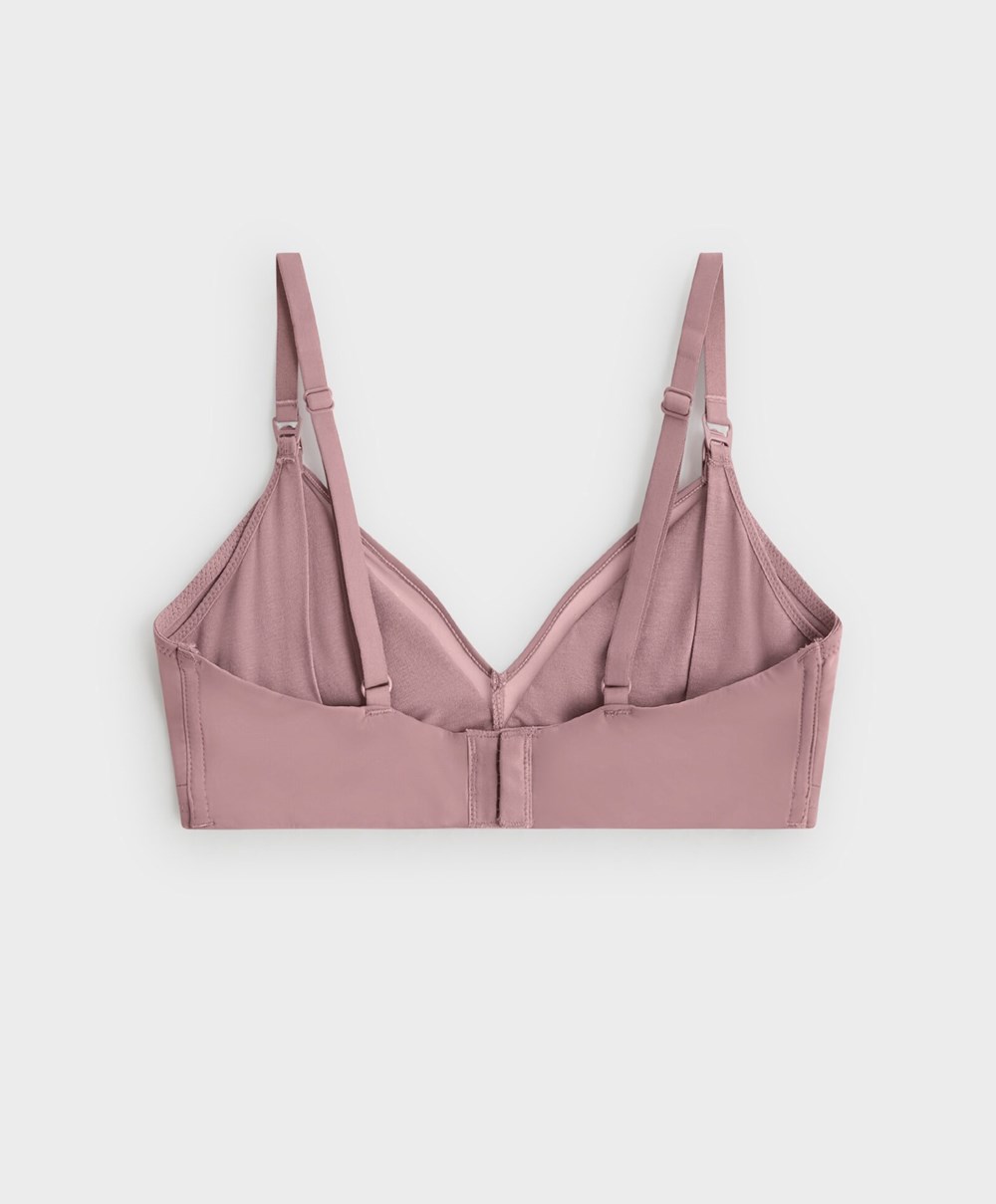 Oysho Tulle Nursing Bra Soft Mauve | VFXLHR-716