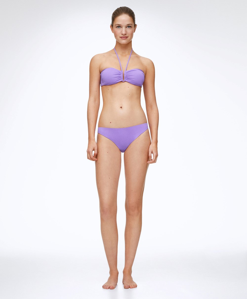 Oysho U-cut Bandeau Bikini Top Violet | ITPZHB-970