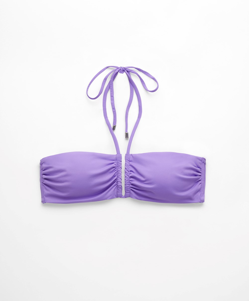 Oysho U-cut Bandeau Bikini Top Violet | ITPZHB-970