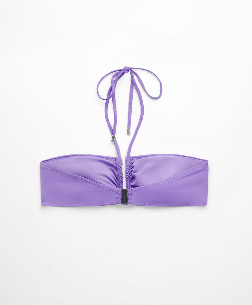 Oysho U-cut Bandeau Bikini Top Violet | ITPZHB-970