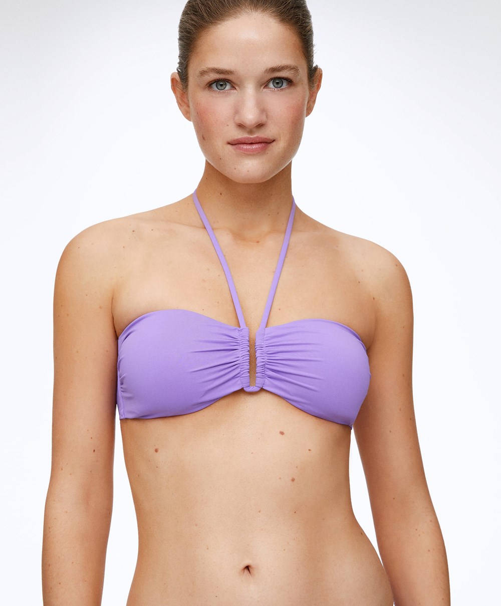 Oysho U-cut Bandeau Bikini Top Violet | ITPZHB-970