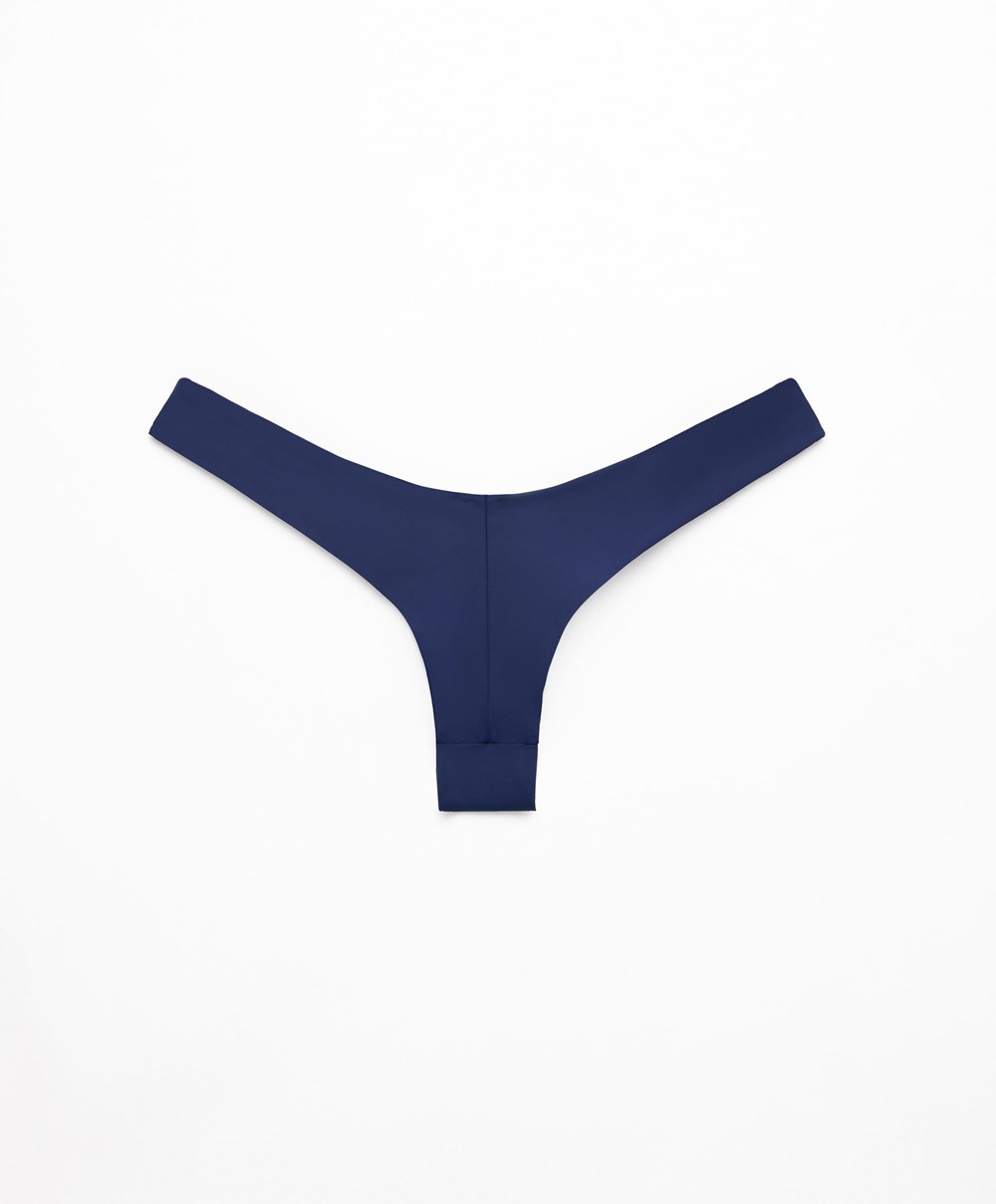 Oysho U-cut Brazilian Bikini Briefs Kék | AKZYIU-342