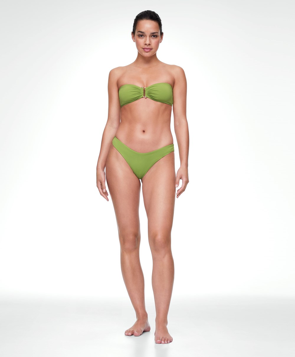 Oysho U-cut Brazilian Bikini Briefs Zöld | PXUYMZ-173