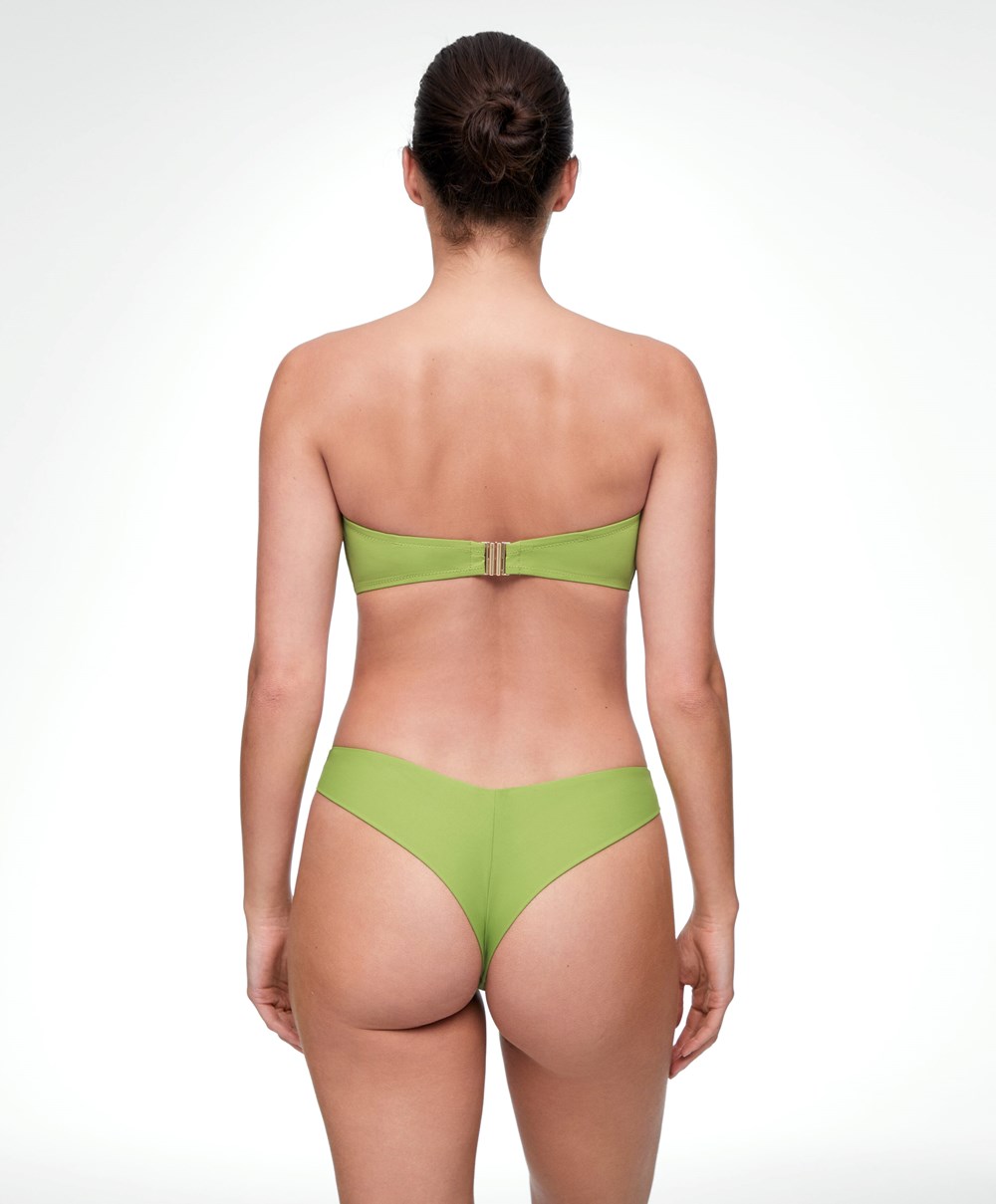 Oysho U-cut Brazilian Bikini Briefs Zöld | PXUYMZ-173