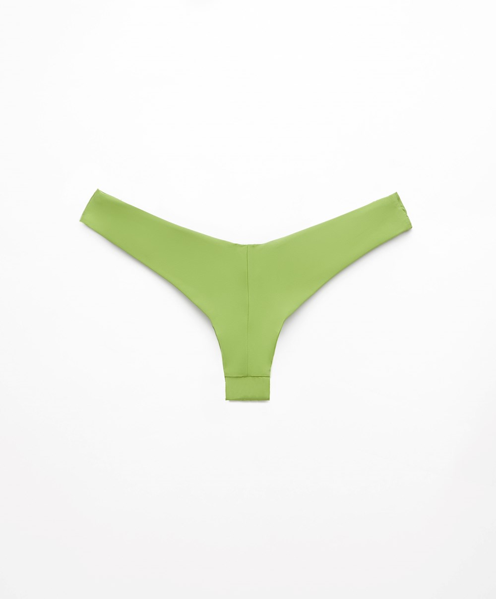 Oysho U-cut Brazilian Bikini Briefs Zöld | PXUYMZ-173